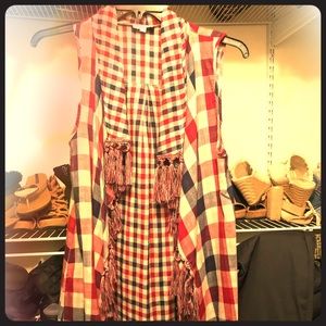 Sleeveless vest/cardigan long shabby